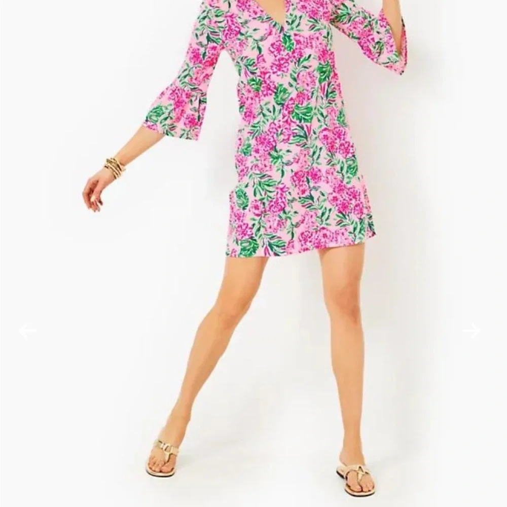 Lilly Pulitzer Pink and Green Floral Dress NWT size M - Picture 4 of 8